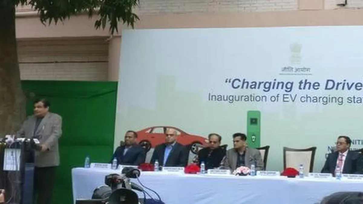 Gadkari inaugurates EV chargers at NITI Aayog The Hindu BusinessLine